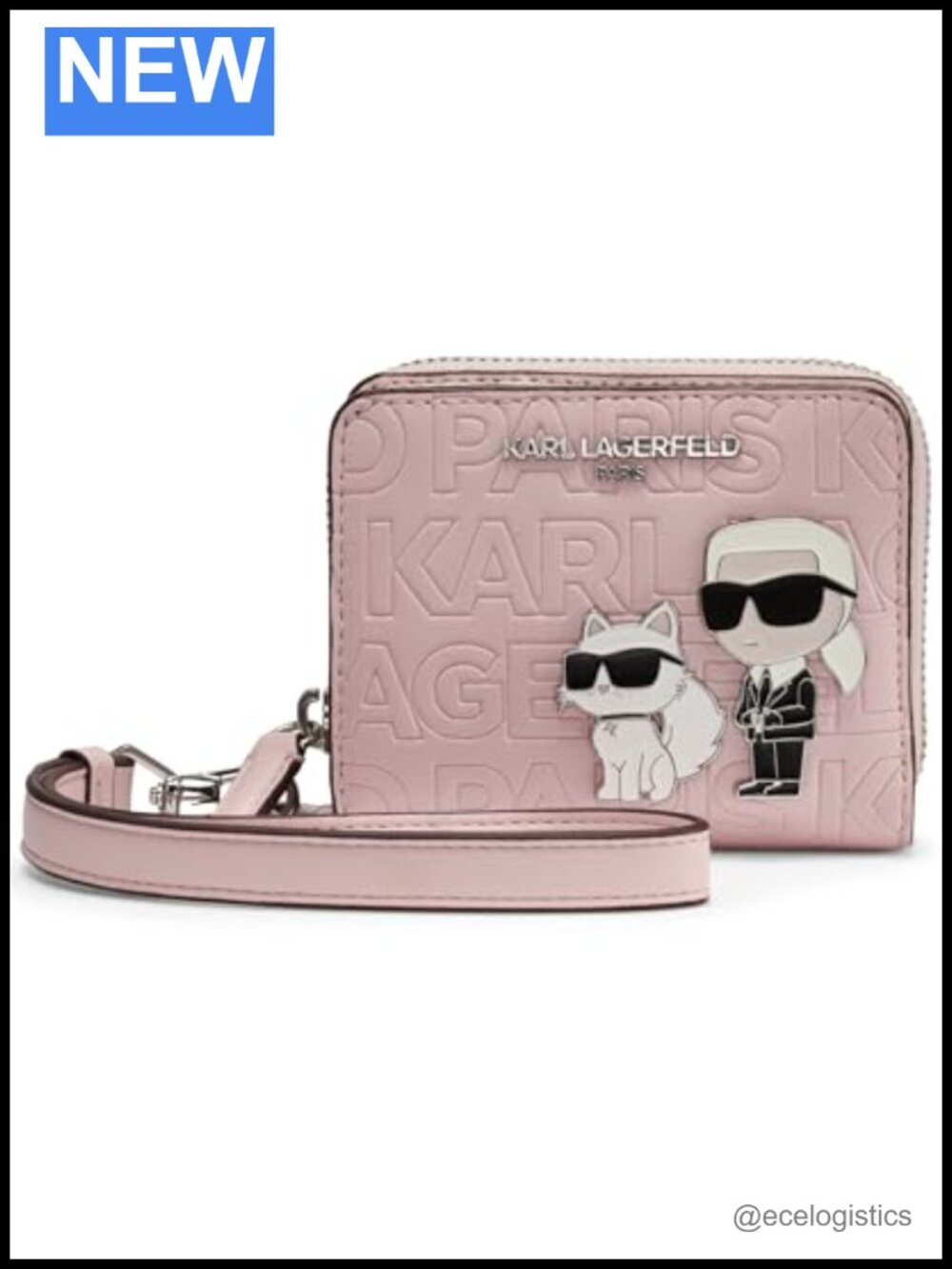 Karl Lagerfeld Paris Meribel SLG Wallet Wristlet - Polyurethane Top Handle